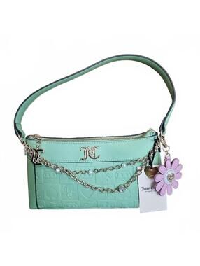 Juicy Couture Pretty Pop Shoulder Bag Retro Green Chain Pearl Charm NWT Y2K